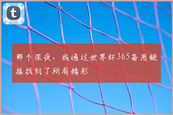那个深夜,我通过世界杯365备用链接找到了所有精彩